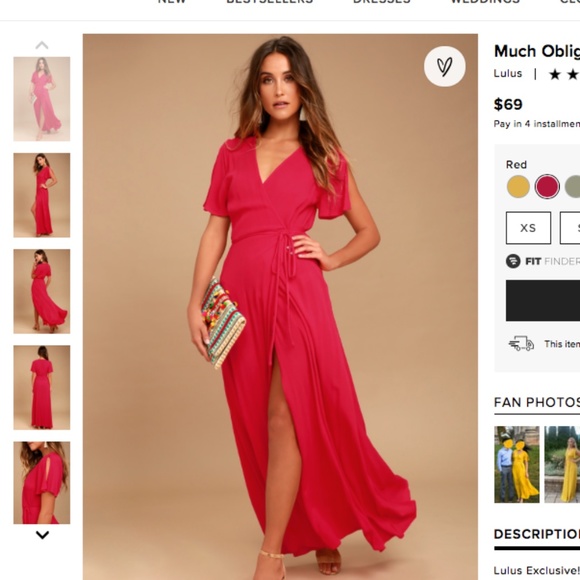 Lulus Dresses & Skirts - Much Obliged Red Wrap Maxi Dress - Lulu's